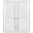 French Double Panel Solid Doors with Hardware | Lucia 31 White Silk | Panel Frame Trims | Bathroom Bedroom Interior Sturdy Door White