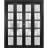 Sliding Closet Double Bi-fold Doors | Quadro 4002 Cognac Oak with Frosted Glass | Sturdy Tracks Moldings Trims Hardware Set | Wood Solid Bedroom Wardrobe Doors  Black Matte