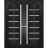 French Double Panel Lite Doors with Hardware | Quadro 4088 White Silk with Frosted Glass | Panel Frame Trims | Bathroom Bedroom Interior Sturdy Door Black Matte