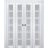 Sliding Closet Double Bi-fold Doors | Veregio 7602 Matte Grey with Frosted Glass | Sturdy Tracks Moldings Trims Hardware Set | Wood Solid Bedroom Wardrobe Doors  White