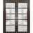 Solid French Double Doors | Quadro 4002 Oak with Frosted Glass | Wood Solid Panel Frame Trims | Closet Bedroom Sturdy Doors  Chocolate Ash