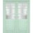 Interior Solid French Double Doors | Veregio 7339 Antracite with Frosted Glass | Wood Solid Panel Frame Trims | Closet Bedroom Sturdy Doors  Oliva