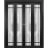 Sliding Closet Double Bi-fold Doors | Planum 2112 White Silk with Frosted Glass and Aluminum Strips | Sturdy Tracks Moldings Trims Hardware Set | Wood Solid Bedroom Wardrobe Doors Black Matte