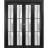 Sliding Closet Double Bi-fold Doors | Planum 2122 Matte Black with Frosted Glass and Aluminum Strips | Sturdy Tracks Moldings Trims Hardware Set | Wood Solid Bedroom Wardrobe Doors Black Matte