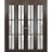 Sliding Closet Double Bi-fold Doors | Planum 2122 Matte Black with Frosted Glass and Aluminum Strips | Sturdy Tracks Moldings Trims Hardware Set | Wood Solid Bedroom Wardrobe Doors Chocolate Ash