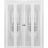 Sliding Closet Double Bi-fold Doors | Felicia 3312 Ginger Ash with Frosted Glass | Sturdy Tracks Moldings Trims Hardware Set | Wood Solid Bedroom Wardrobe Doors  White
