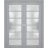 Interior Solid French Double Doors | Veregio 7602 Antracite with Frosted Glass | Wood Solid Panel Frame Trims | Closet Bedroom Sturdy Doors  Matte Grey