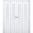 Sliding Closet Double Bi-fold Doors | Veregio 7411 Antracite | Sturdy Tracks Moldings Trims Hardware Set | Wood Solid Bedroom Wardrobe Doors  White