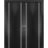 Sliding Closet Double Bi-fold Doors | Planum 0310 Matte Black and Aluminum Strips | Sturdy Tracks Moldings Trims Hardware Set | Wood Solid Bedroom Wardrobe Doors Black Matte