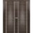 Sliding Closet Double Bi-fold Doors | Planum 0310 Matte Black and Aluminum Strips | Sturdy Tracks Moldings Trims Hardware Set | Wood Solid Bedroom Wardrobe Doors Chocolate Ash