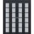 Sliding Closet Double Bi-fold Doors | Veregio 7602 Matte Grey with Frosted Glass | Sturdy Tracks Moldings Trims Hardware Set | Wood Solid Bedroom Wardrobe Doors  Antracite
