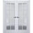 Interior Solid French Double Doors | Veregio 7412 Antracite with Frosted Glass | Wood Solid Panel Frame Trims | Closet Bedroom Sturdy Doors  White
