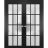 Solid French Double Frosted Glass Doors 12 Lites | Felicia 3312 Matte Black | Single Regural Panel Frame Trims | Bathroom Bedroom Sturdy Doors -36" x 80" (2* 18x80) Black Matte