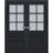 Interior Solid French Double Doors | Veregio 7339 Antracite with Frosted Glass | Wood Solid Panel Frame Trims | Closet Bedroom Sturdy Doors  Antracite