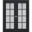 Interior Solid French Double Doors | Veregio 7412 Antracite with Frosted Glass | Wood Solid Panel Frame Trims | Closet Bedroom Sturdy Doors  Antracite