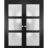 Solid French Double Doors | Lucia 2552 Matte Black with Frosted Glass | Wood Solid Panel Frame Trims | Closet Bedroom Sturdy Doors  Black Matte