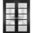 Solid French Double Doors | Quadro 4002 Oak with Frosted Glass | Wood Solid Panel Frame Trims | Closet Bedroom Sturdy Doors  Black Matte