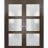 Solid French Double Doors | Lucia 2552 Matte Black with Frosted Glass | Wood Solid Panel Frame Trims | Closet Bedroom Sturdy Doors  Chocolate Ash