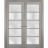 Solid French Double Doors | Quadro 4002 Oak with Frosted Glass | Wood Solid Panel Frame Trims | Closet Bedroom Sturdy Doors  Ginger Ash