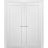 French Double Panel Doors with Hardware | Quadro 4111 Ginger Ash | Panel Frame Trims | Bathroom Bedroom Interior Sturdy Door White