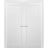 French Double Panel Doors with Hardware | Quadro 4115 White Silk | Panel Frame Trims | Bathroom Bedroom Interior Sturdy Door White