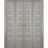 Sliding Closet Double Bi-fold Doors | Quadro 4088 Matte Black with Frosted Glass | Sturdy Tracks Moldings Trims Hardware Set | Wood Solid Bedroom Wardrobe Doors  Ginger Ash