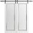 Sliding Double Barn Doors with Hardware | Planum 0888 Painted White with Frosted Glass | 13FT Rail Hangers Sturdy Set | Modern Solid Panel Interior Hall Bedroom Bathroom Door-36" x 80" (2* 18x80) Painted White