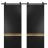 Sturdy Double Barn Door with Hardware | Planum 2010 Chocolate Ash and Aluminum Strips | 13FT Rail Hangers Heavy Set | Modern Solid Panel Interior Doors Black Matte