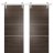 Sturdy Double Barn Door with Hardware | Planum 0110 Chocolate Ash and Aluminum Strips | Silver 13FT Rail Hangers Heavy Set | Modern Solid Panel Interior Doors Chocolate Ash