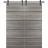 Sliding Double Barn Doors with Hardware | Planum 0015 Oak and Aluminum Strips | 13FT Rail Hangers Sturdy Set | Modern Solid Panel Interior Hall Bedroom Bathroom Door Ginger Ash