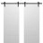Sliding Double Barn Doors with Hardware | Planum 0770 Painted White Matte | 13FT Rail Hangers Sturdy Set | Modern Solid Panel Interior Hall Bedroom Bathroom Door Painted White