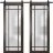 Sturdy Double Barn Door | Planum 2112 White Silk with Frosted Glass and Aluminum Strips | 13FT Black Rail Hangers Heavy Set | Solid Panel Interior Doors Chocolate Ash