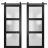 Sturdy Double Barn Door | Lucia 2552 Ginger Ash with Frosted Glass | 13FT Rail Hangers Heavy Set | Solid Panel Interior Doors Black Matte