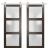 Sturdy Double Barn Door | Lucia 2552 Oak with Frosted Glass | Silver 13FT Rail Hangers Heavy Set | Solid Panel Interior Doors Chocolate Ash
