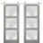 Sturdy Double Barn Door | Lucia 2552 Oak with Frosted Glass | Silver 13FT Rail Hangers Heavy Set | Solid Panel Interior Doors Ginger Ash