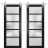 Sturdy Double Barn Door | Quadro 4002 White Silk with Frosted Glass | Silver 13FT Rail Hangers Heavy Set | Solid Panel Interior Doors Black Matte