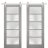 Sturdy Double Barn Door | Quadro 4002 White Silk with Frosted Glass | Silver 13FT Rail Hangers Heavy Set | Solid Panel Interior Doors Ginger Ash