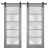 Sturdy Double Barn Door | Quadro 4002 Ginger Ash with Frosted Glass | 13FT Rail Hangers Heavy Set | Solid Panel Interior Doors Ginger Ash