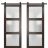 Sturdy Double Barn Door | Lucia 2552 Ginger Ash with Frosted Glass | 13FT Rail Hangers Heavy Set | Solid Panel Interior Doors Chocolate Ash