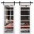 Sturdy Double Barn Door | Quadro 4522 White Silk with Clear Glass | 13FT Rail Hangers Heavy Set | Solid Panel Interior Doors White