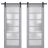 Sturdy Double Barn Door | Veregio 7602 Antracite with Frosted Glass | 13FT Rail Hangers Heavy Set | Solid Panel Interior Doors Matte Grey