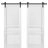 Sliding Double Barn Doors with Hardware | Lucia 31 White Silk | 13FT Rail Hangers Sturdy Set | Pantry Kitchen 3-Panel Wooden Solid Panel Interior Hall Bedroom Bathroom Door White