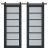 Sturdy Double Barn Door | Veregio 7602 Antracite with Frosted Glass | 13FT Rail Hangers Heavy Set | Solid Panel Interior Doors Antracite