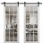 Sturdy Double Barn Door 12 lites | Felicia 3355 Matte White with Clear Glass | 13FT Rail Hangers Heavy Set | Solid Panel Interior Doors White