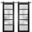 Sturdy Double Barn Door | Quadro 4002 Ginger Ash with Frosted Glass | 13FT Rail Hangers Heavy Set | Solid Panel Interior Doors Black Matte