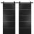 Sliding Double Barn Doors with Hardware | Planum 0020 Chocolate Ash | 13FT Rail Hangers Sturdy Set | Modern Solid Panel Interior Hall Bedroom Bathroom Door Black Matte