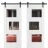Modern Double Barn Door / Sete 6999 White Silk with Mirror / 13FT Rail Track Set / Solid Panel Interior Doors-36" x 96" White
