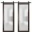 Sturdy Double Barn Door | Planum 2102 Matte Black with Frosted Glass | 13FT Rail Hangers Heavy Set | Modern Solid Panel Interior Doors Chocolate Ash
