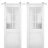 Sturdy Double Barn Door | Veregio 7339 Oliva with Frosted Glass | Silver 13FT Rail Hangers Heavy Set | Solid Panel Interior Doors White