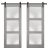 Sturdy Double Barn Door | Lucia 2552 Ginger Ash with Frosted Glass | 13FT Rail Hangers Heavy Set | Solid Panel Interior Doors Ginger Ash